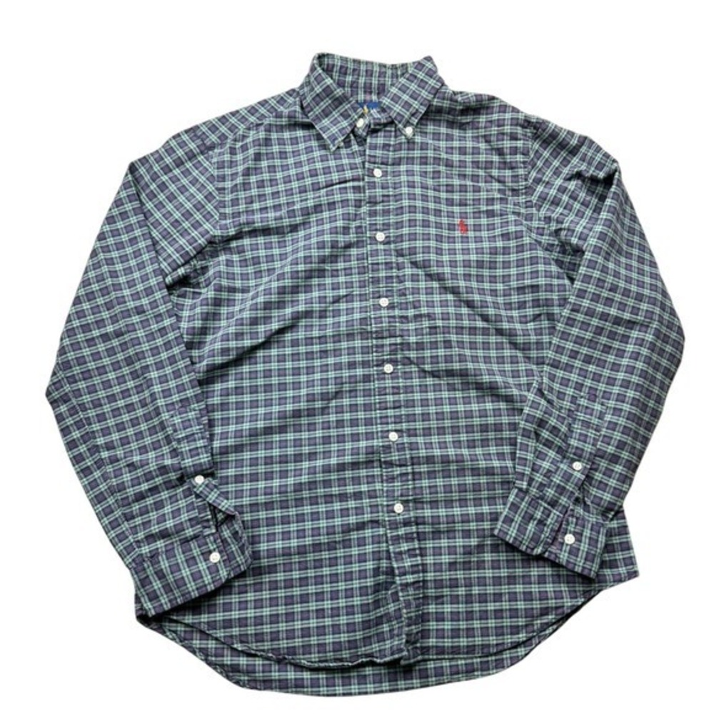 Ralph Lauren Plaid Button Down Shirt Long Sleeve Collared Casual Mens Medium‎